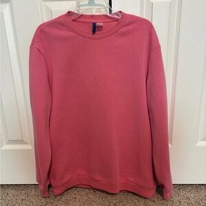 Mens Women’s Unisex Divided H&M sweatshirt Large Dark Coral Pink Pullover